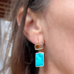 Montana Agate and Malazurite Earrings