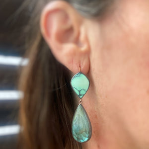 Persian Variscite and Labradorite Earrings
