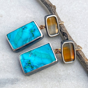 Montana Agate and Malazurite Earrings