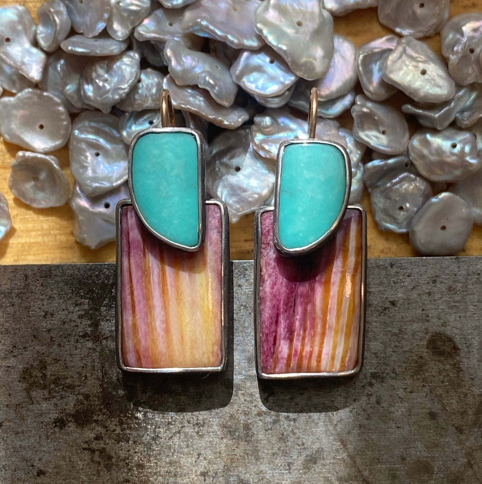 Convertible Campitos Turquoise and Spiny Oyster Earrings