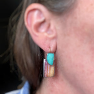 Convertible Campitos Turquoise and Spiny Oyster Earrings