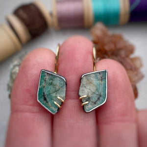 Baby Emerald Slice Earrings