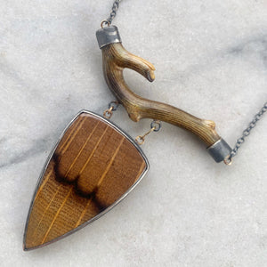 Petrified Oak Wood and Fossil Coral Necklace