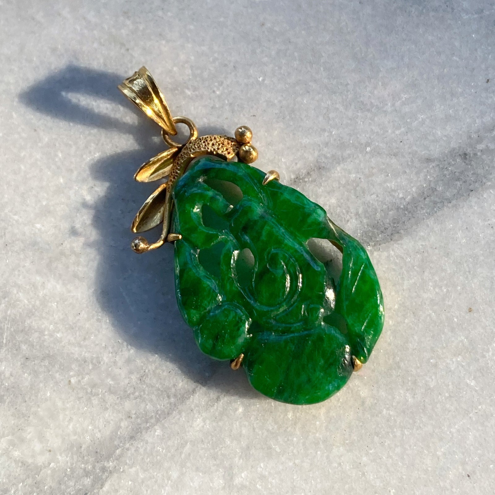 Antique Chinese Carved Nephrite Jade Ruyi Pendant