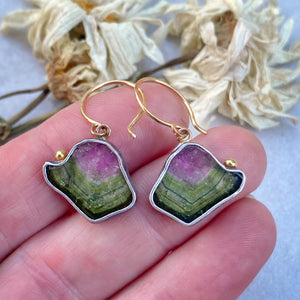Watermelon Tourmaline Earrings