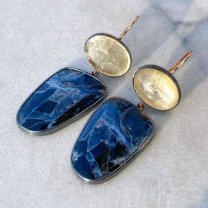 Golden Lepidolite and Pietersite Earrings