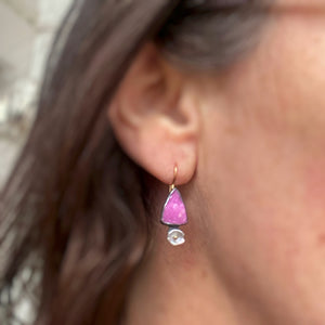 Cobaltocalcite Earrings with Keshi Pearl