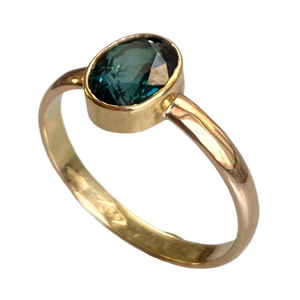 18K/22K 1.39 Ct. Oval Green Tourmaline Ring