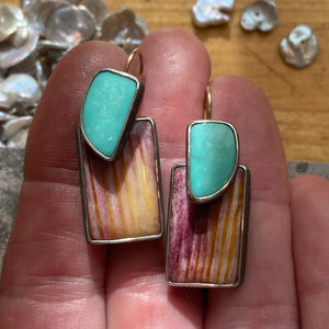 Convertible Campitos Turquoise and Spiny Oyster Earrings