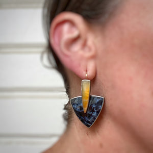 Convertible Montana Agate and Pietersite Earrings