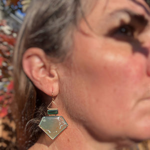 Aquaprase and Green Tourmaline Earrings