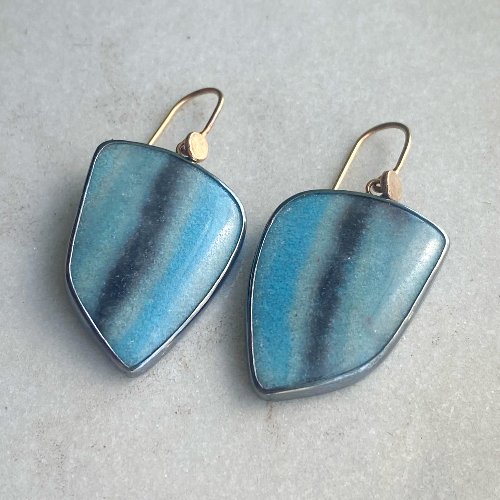 Custom Troelite/Lazulite in Quartz Earrings