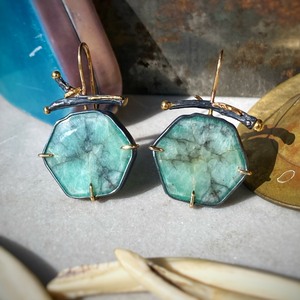 Custom Emerald Earrings with Extra-Long Branched Earwires