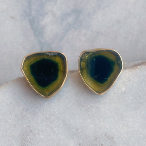 Green Tourmaline Stud Earrings