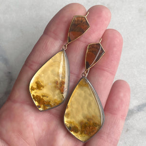 Dendritic Agate and Copper in Quartz Earrings