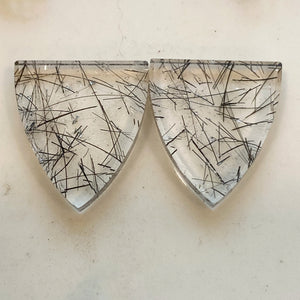 Custom Black Tourmalinated Quartz ‘Winking’ Earrings (WWilson)