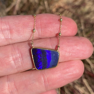 Blue Boulder Opal Necklace