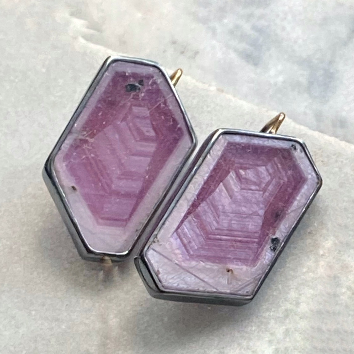 Raspberry Sheen Sapphire Earrings