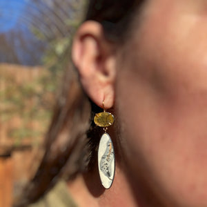 Maligano Jasper and Dendritic Quartz Earrings