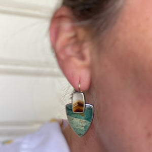 Convertible Montana Agate and Morning Dew Earrings