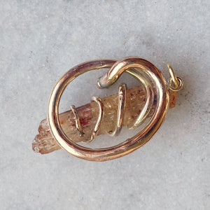 Vintage/Modern Ouroboros Pendant with Imperial Topaz Crystal