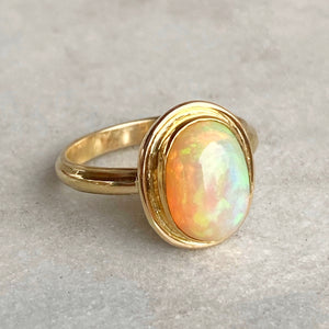 4.5 Ct. Ethiopian Opal Ring in 14K and 22K