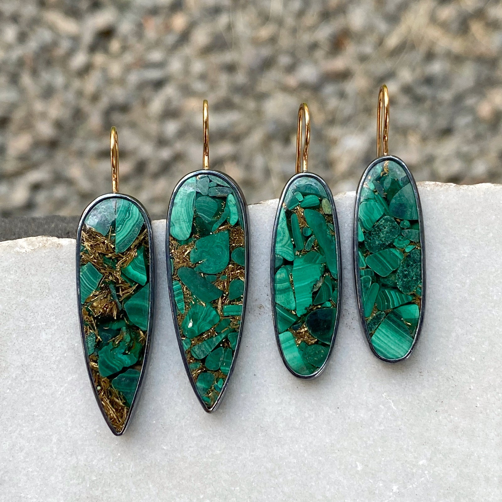 Malachite Mosaic Earrings