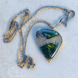Green Tourmaline in Matrix Necklace