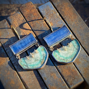 Kyanite and Emerald Earrings