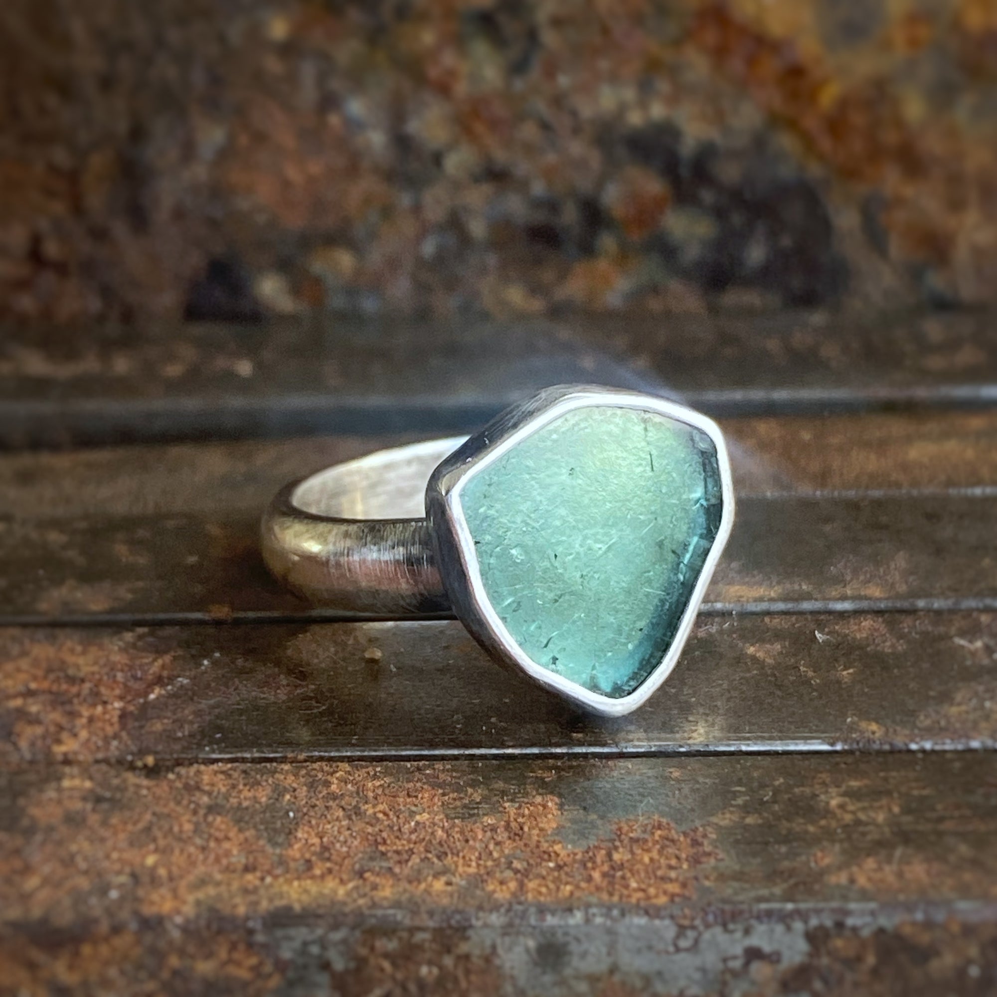 Teal Tourmaline Ring