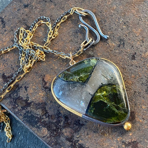 Green Tourmaline in Matrix Necklace