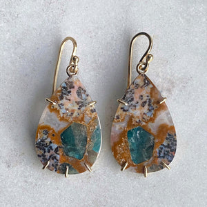 Apatite in Jasper Earrings