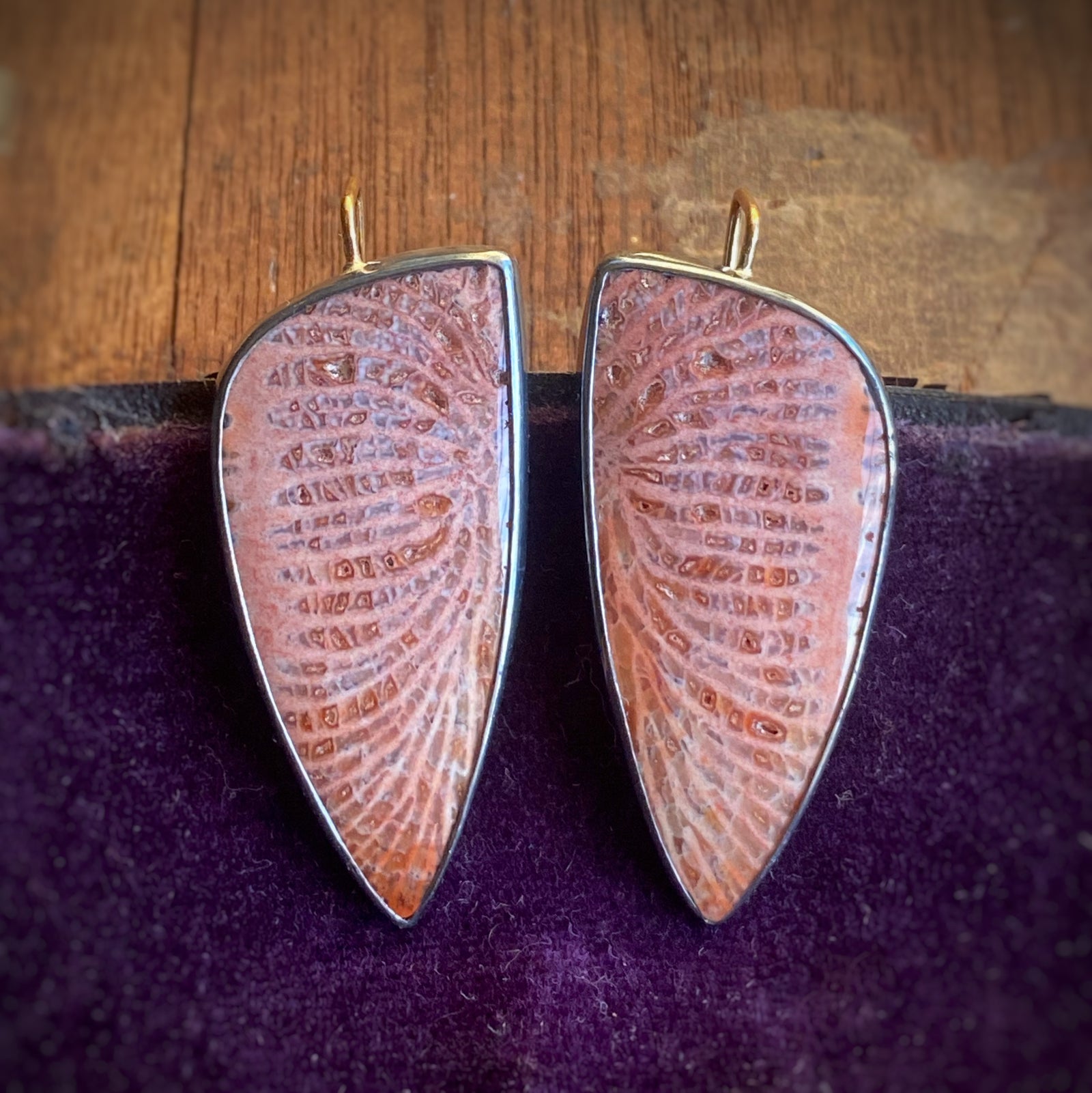 Fossilized Coral Earrings