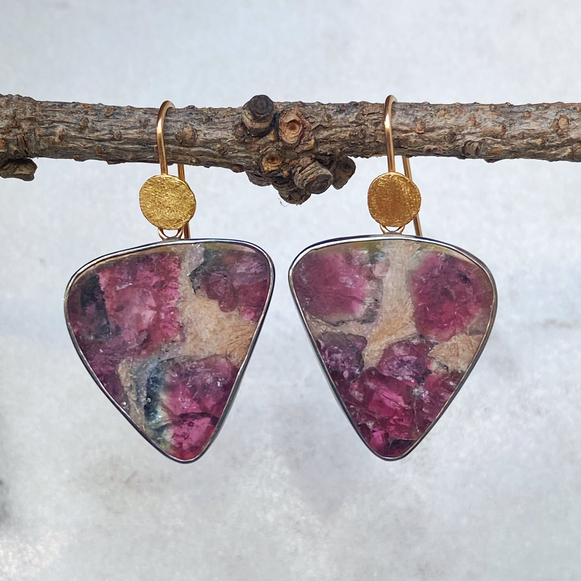 Tourmaline in Matrix Earrings