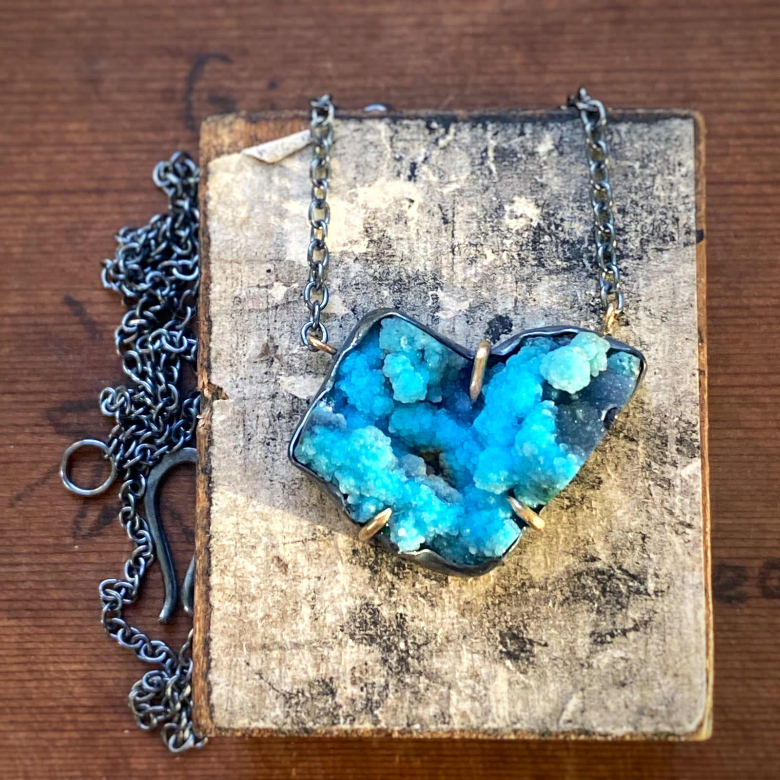 Drusy Chrysocolla Necklace