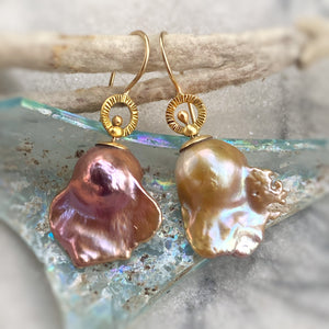 Spinning Baroque Pearl Halo Earrings
