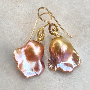 Spinning Baroque Pearl Halo Earrings