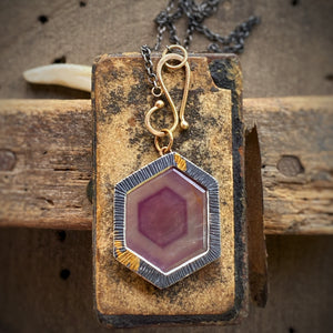 Raspberry Sheen Sapphire Pendant