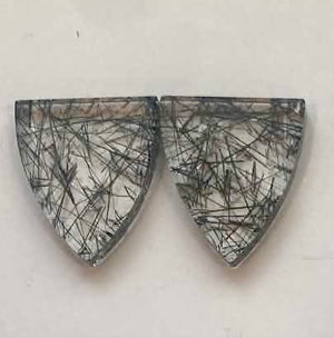 Custom Black Tourmalinated Quartz ‘Winking’ Earrings (Sandra)