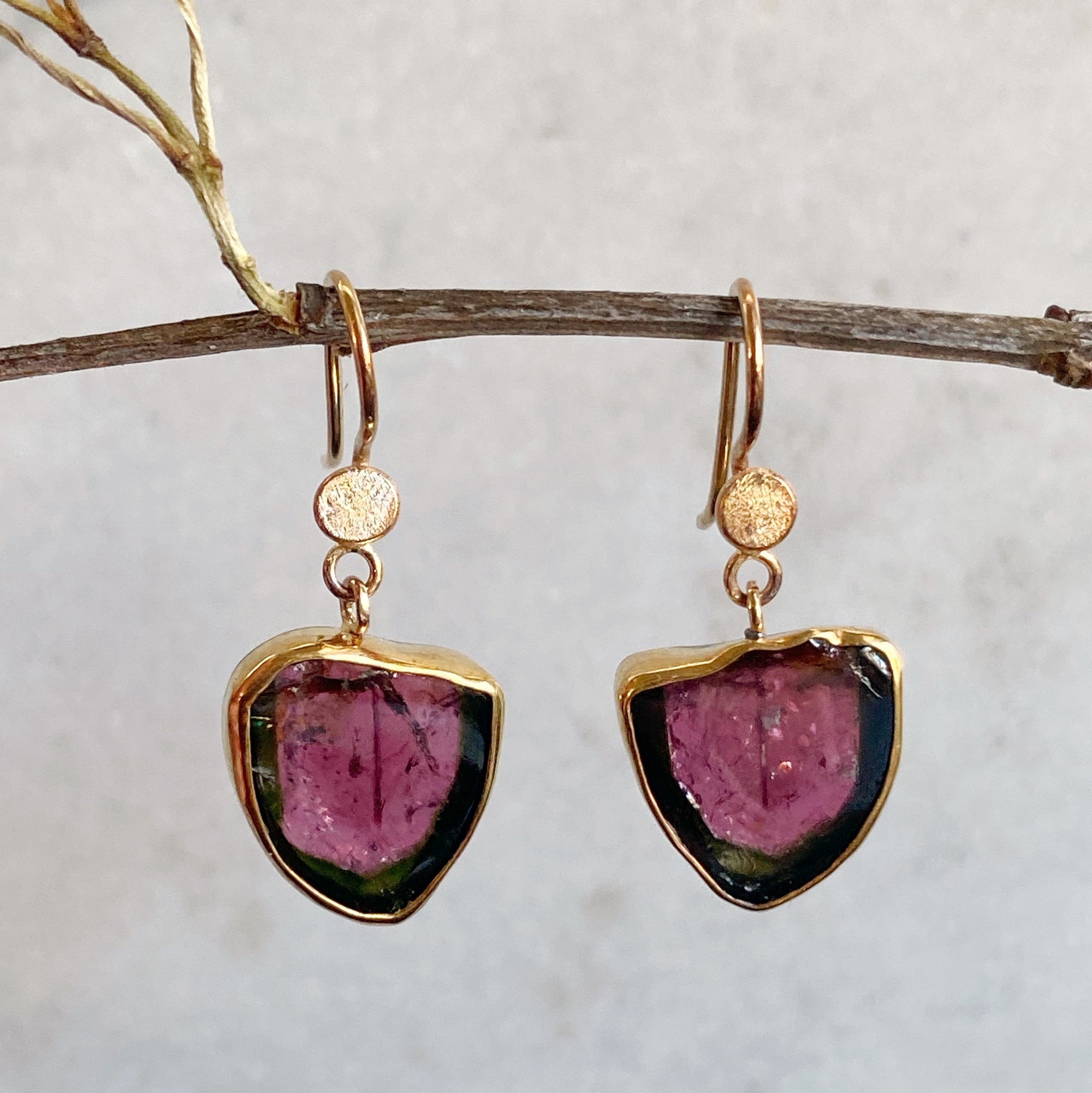 Petite Watermelon Tourmaline Drops