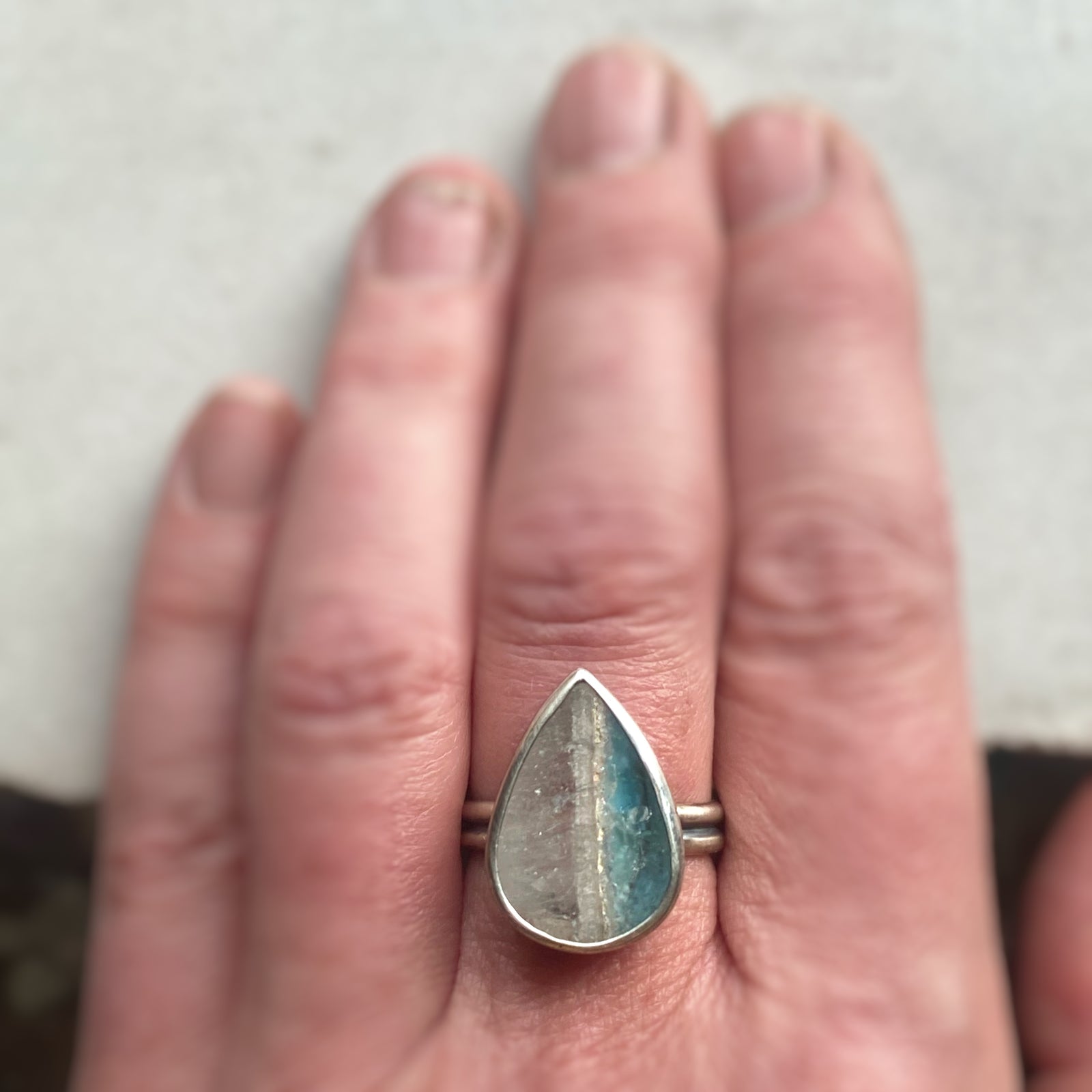 Gilalite in Quartz Ring, Size 8.5