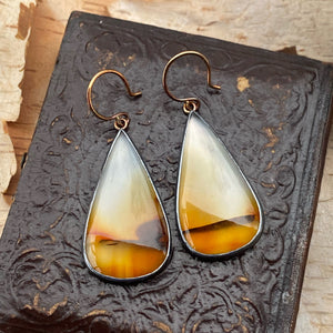 Montana Agate Earrings with Mother of Pearl
