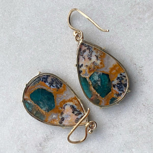 Apatite in Jasper Earrings