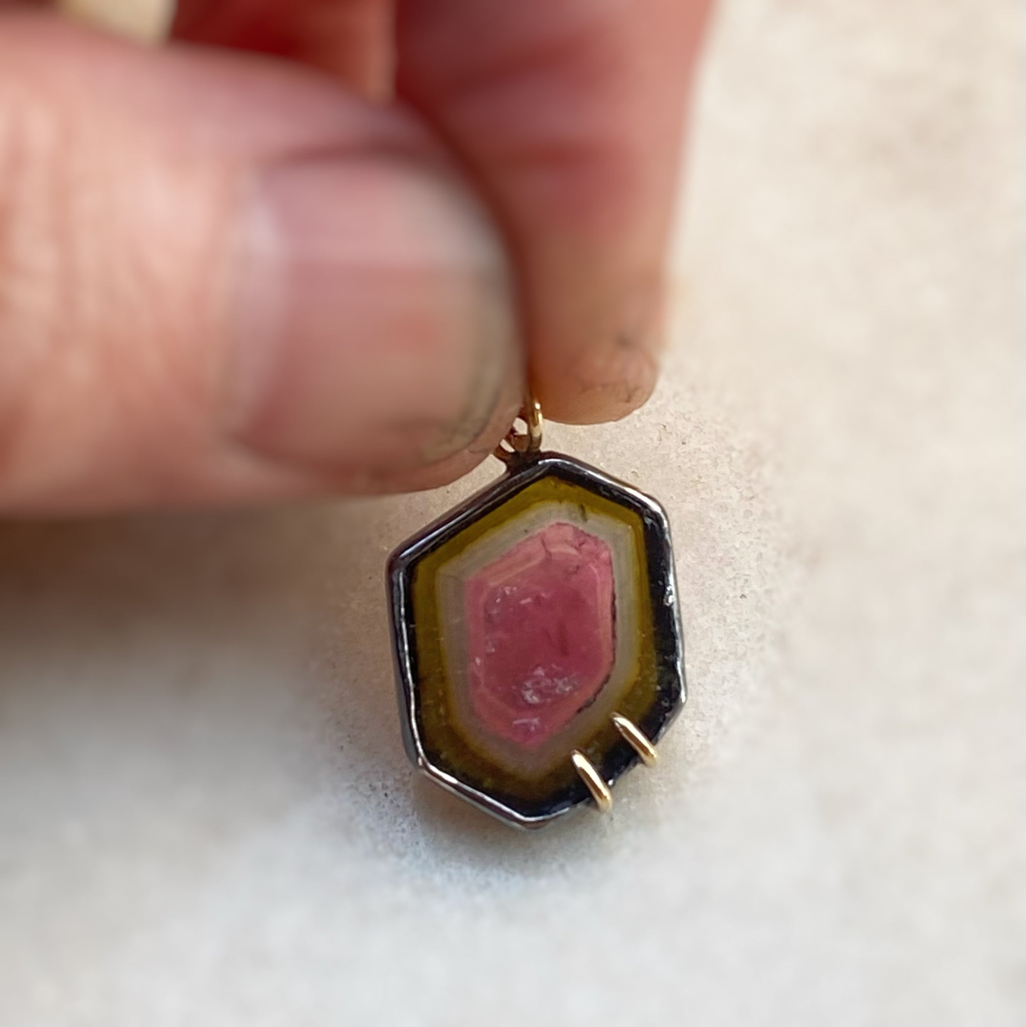 Custom Watermelon Tourmaline Charm