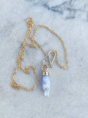 14K Yellow Gold Charmholder Necklace with Drawn 14K Gold Filled Chain