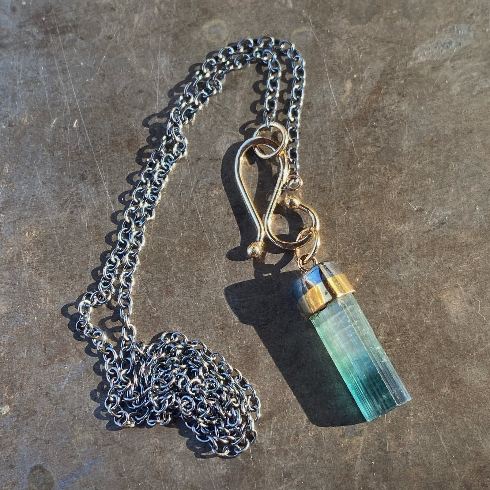 Custom Tourmaline Crystal Charm Necklace
