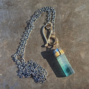 Custom Tourmaline Crystal Charm Necklace