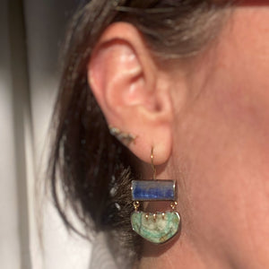 Kyanite and Emerald Earrings