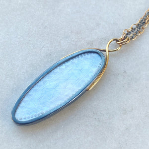 Elongated Oval Tourmaline in Matrix Pendant