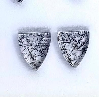 Custom Black Tourmalinated Quartz ‘Winking’ Earrings (Olivia)